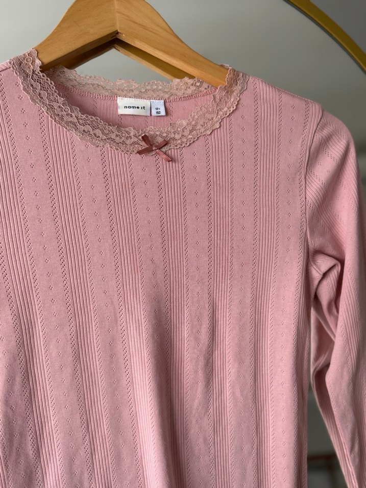 Dantelli Pembe Kadın Bluz - Görsel 2