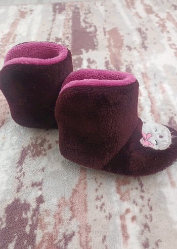 Kız Çocuk Kahverengi Nakışlı Sıcak Ev Terliği - Görsel 3