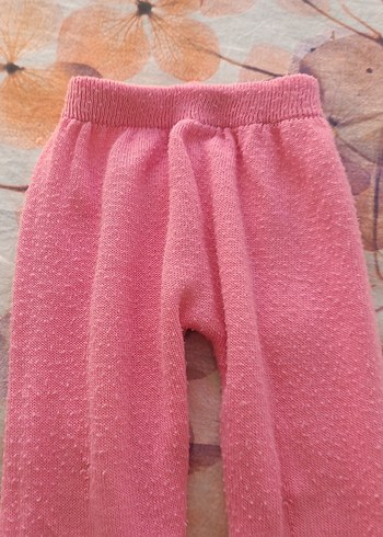 Kız Çocuk Pembe Triko Tayt - Görsel 3