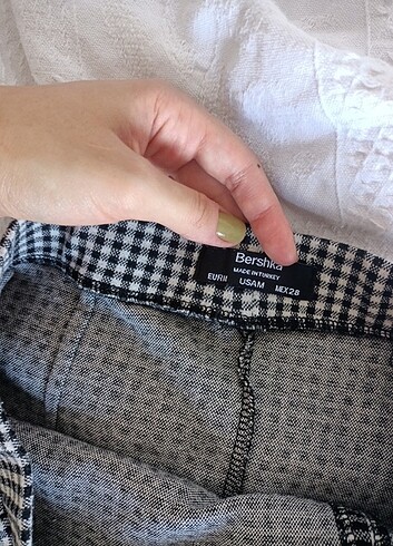 Bershka ekoseli mini etek