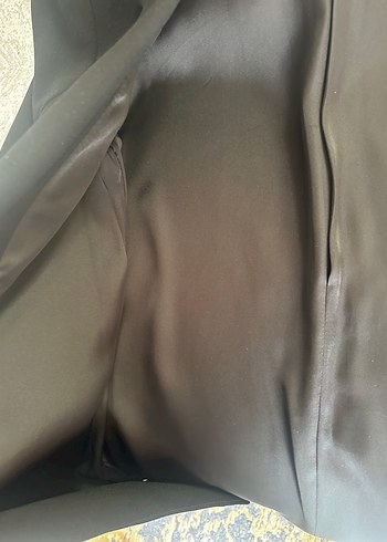 Kadın Siyah Düğmeli Midi Blazer Ceket - Görsel 3