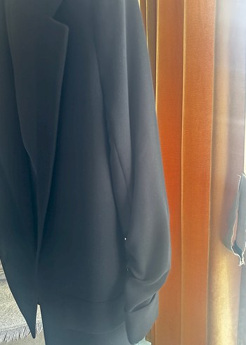 Kadın Siyah Düğmeli Midi Blazer Ceket - Görsel 6