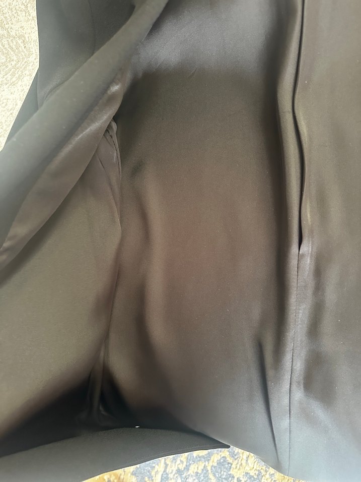 Kadın Siyah Düğmeli Midi Blazer Ceket - Görsel 3