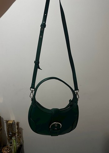 Yeşil Tokalı Deri Kadın Çanta - Görsel 3