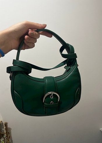 Yeşil Tokalı Deri Kadın Çanta - Görsel 2