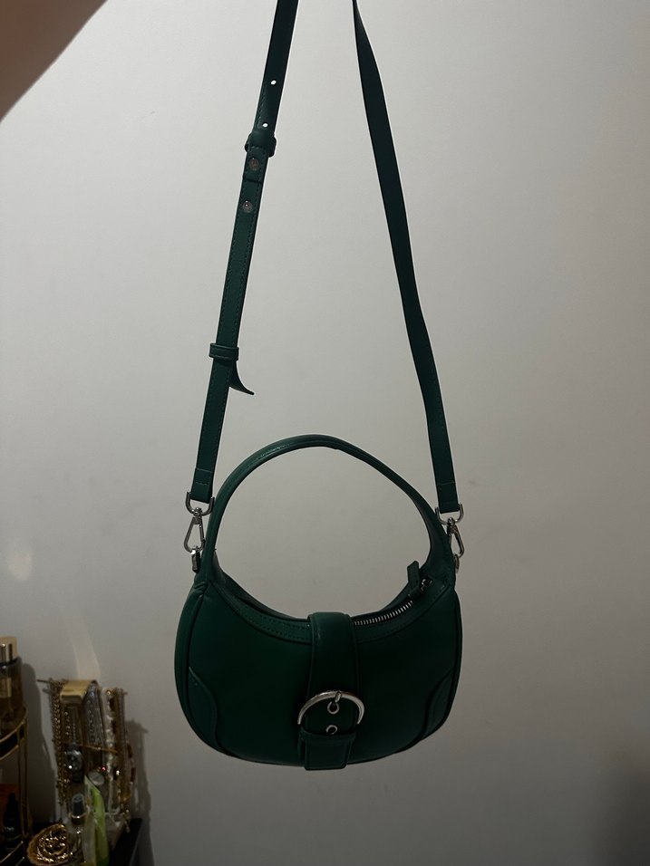 Yeşil Tokalı Deri Kadın Çanta - Görsel 3