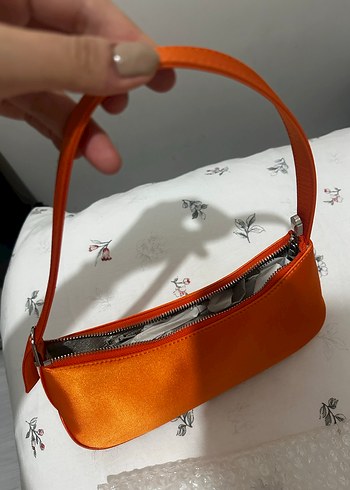 Parlak Turuncu Deri Kadın Omuz Çantası - Görsel 3