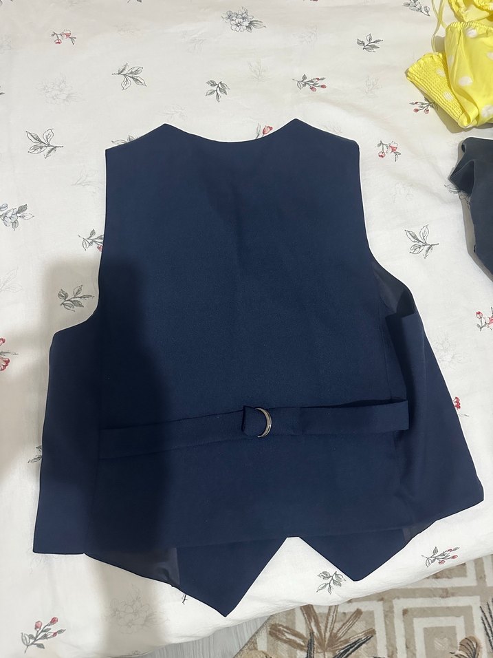 Düğmeli Lacivert Kadın Yelek - Görsel 2