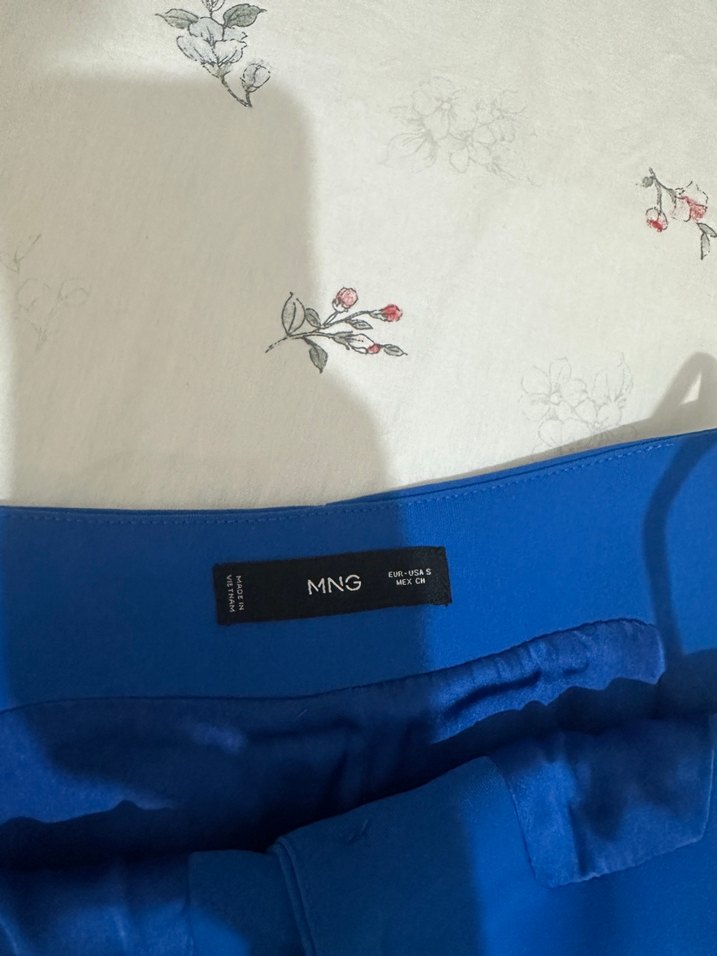 MANGO Düğmeli Halter Yaka Mavi Yelek - Görsel 4