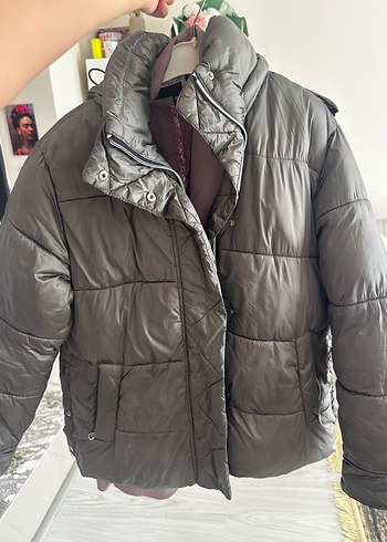 Gri Kadın Midi Kışlık Mont - Görsel 5