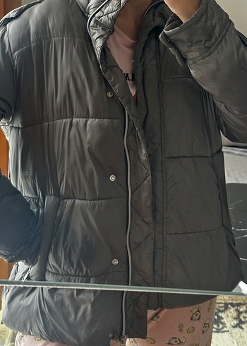 Gri Kadın Midi Kışlık Mont - Görsel 3