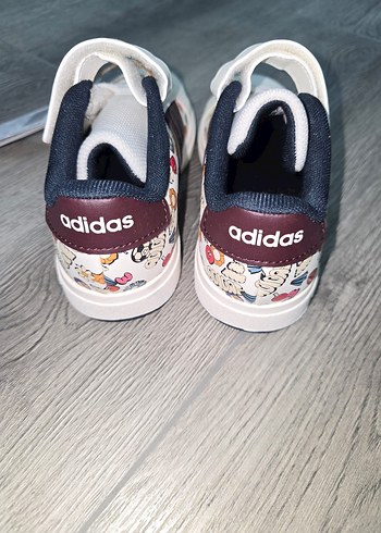 Unisex Çocuk Beyaz Baskılı Cırt Cırtlı Spor Ayakkabı - Görsel 4