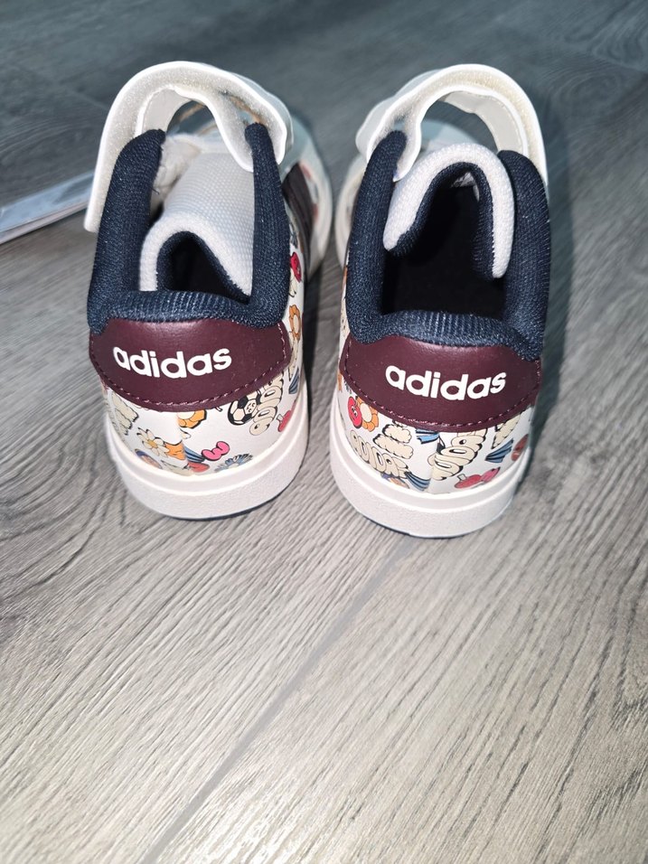 Unisex Çocuk Beyaz Baskılı Cırt Cırtlı Spor Ayakkabı - Görsel 4