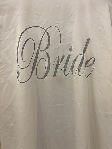 m Beden Bride yazılı özel gün sabahlığı