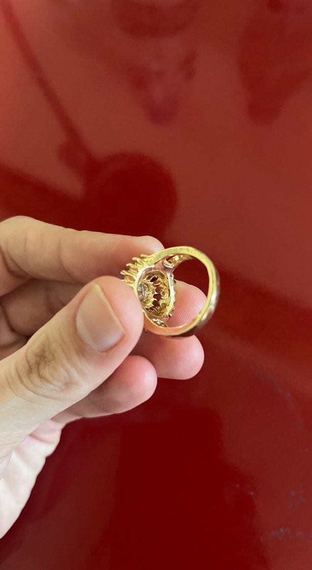 Vintage Altın Renkli Taşlı Yüzük - Görsel 3