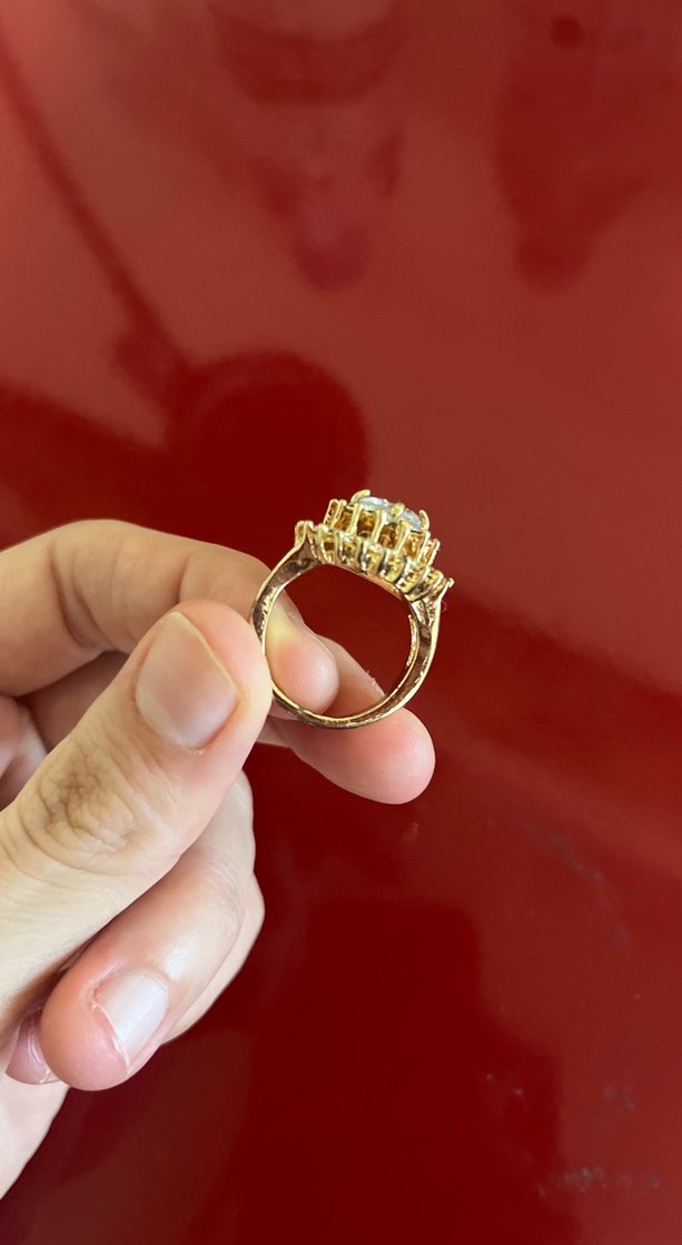 Vintage Altın Renkli Taşlı Yüzük - Görsel 2