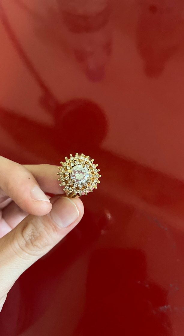 Vintage Altın Renkli Taşlı Yüzük - Görsel 5