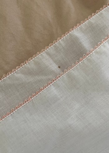 Nakışlı Pembe Dantelli Çeyizlik Şal / Başörtü - Görsel 5