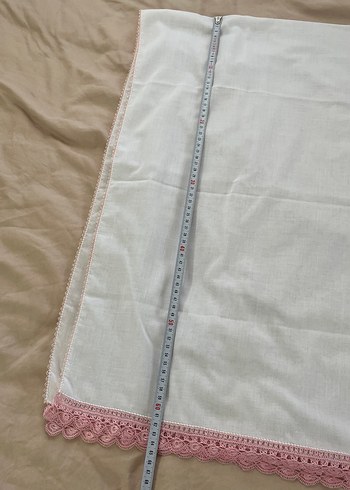 Nakışlı Pembe Dantelli Çeyizlik Şal / Başörtü - Görsel 9