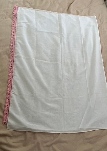 Nakışlı Pembe Dantelli Çeyizlik Şal / Başörtü - Görsel 3