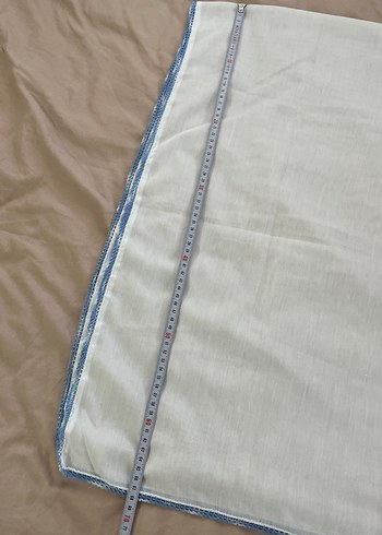 Mavi Oyalı Kadın Çeyizlik Şal / Başörtü - Görsel 3