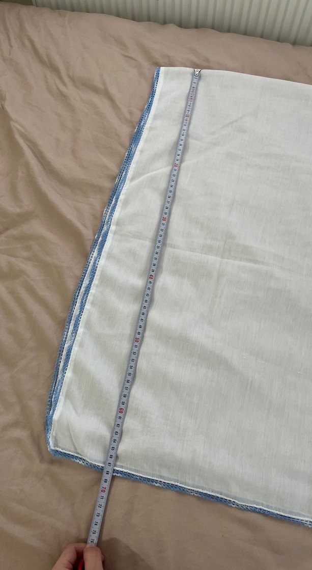 Mavi Oyalı Kadın Çeyizlik Şal / Başörtü - Görsel 3