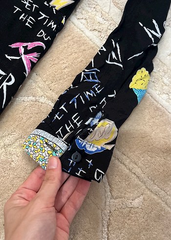 Desenli Uzun Kollu Gömlek Elbise - Görsel 6