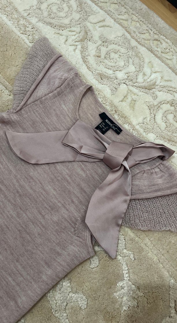 Kısa Kollu Triko Bluz - Görsel 5