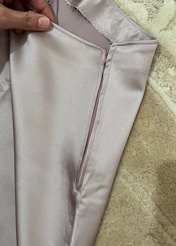 Kadın Pudra Uzun Saten Etek - Görsel 6