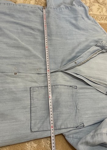 Gri Denim Kadın Gömlek - Görsel 4