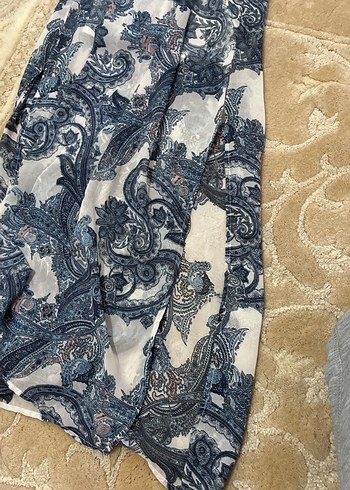 Bohem Tarzı Uzun Askısız Şal Desenli Elbise - Görsel 5