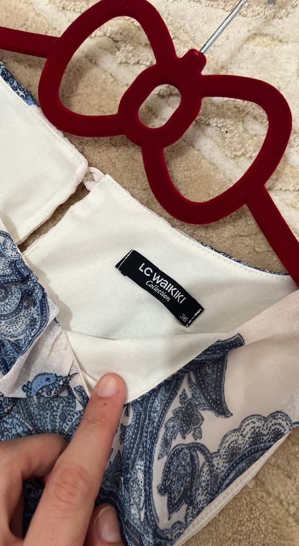 Bohem Tarzı Uzun Askısız Şal Desenli Elbise - Görsel 4