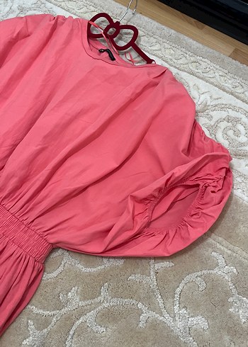 Pembe Keten Uzun Bohem Elbise - Görsel 3