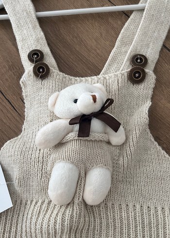 9-12 Ay Beden Bej Örme Erkek Çocuk Tulum