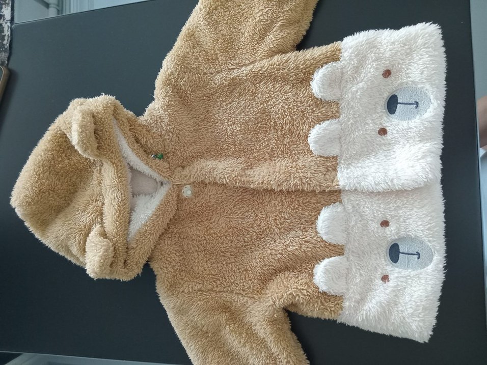 Kahverengi Kapüşonlu Erkek Çocuk içi yünlü Mont - Görsel 3