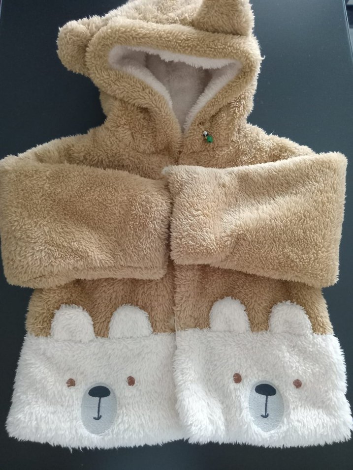 Kahverengi Kapüşonlu Erkek Çocuk içi yünlü Mont - Görsel 2