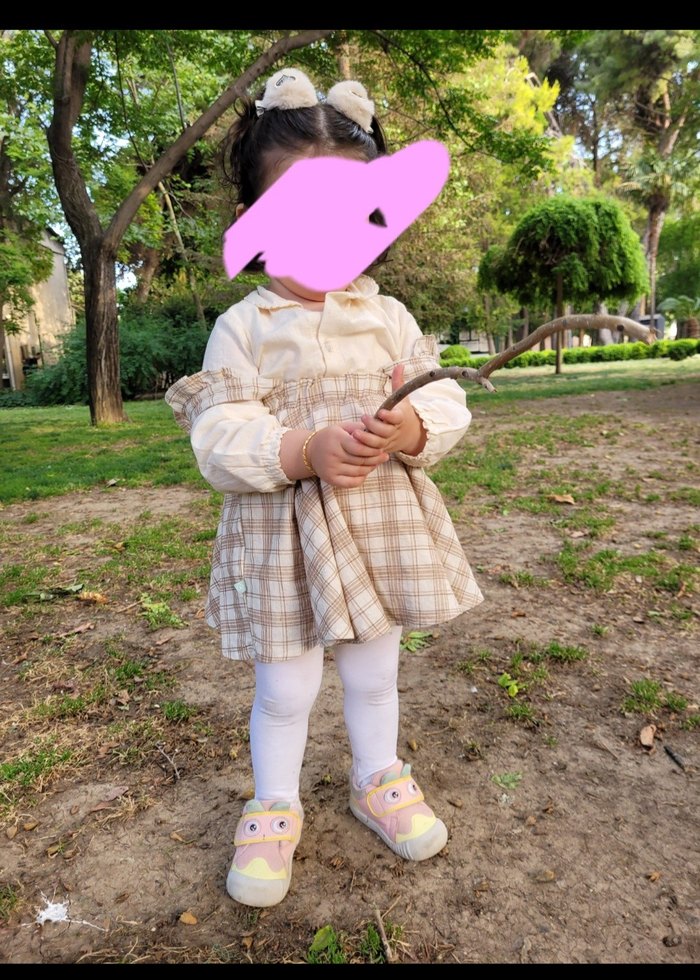 kitikate Kız Çocuk Pamuklu keten Uzun Kollu Elbise - Görsel 2