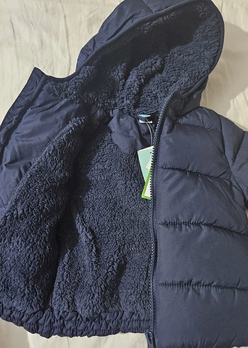 9-12 Ay Beden Erkek Çocuk Lacivert Kapüşonlu Mont