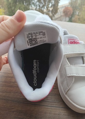 orijinal Beyaz Adidas Kız Çocuk Cırt Cırtlı Spor Ayakkabı - Görsel 5