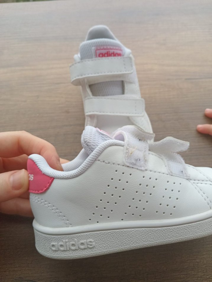 orijinal Beyaz Adidas Kız Çocuk Cırt Cırtlı Spor Ayakkabı - Görsel 4