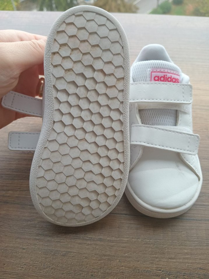 orijinal Beyaz Adidas Kız Çocuk Cırt Cırtlı Spor Ayakkabı - Görsel 3