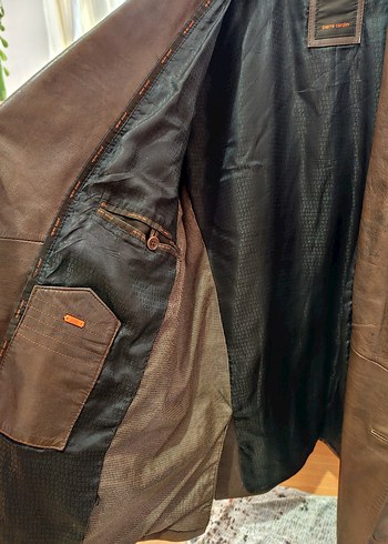 Pierre Cardin Kahverengi Erkek Deri Ceket - Görsel 7