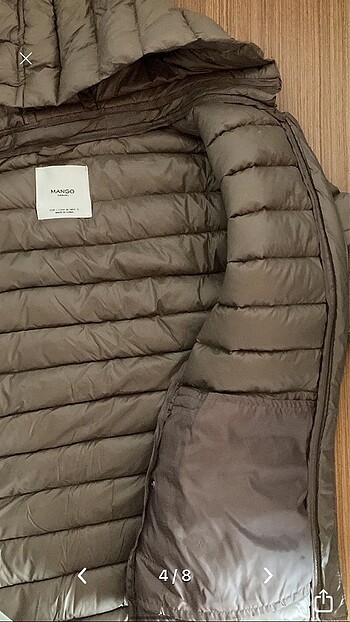 l Beden camel Renk mango tüy dolgulu kapitone anorak mont