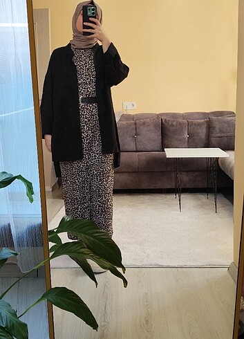 universal Beden Leopar kaşkorse elbise