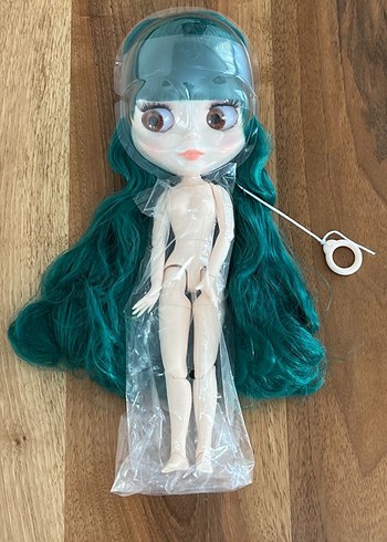 Yeşil Saçlı Blythe doll Bebek yeni mate face