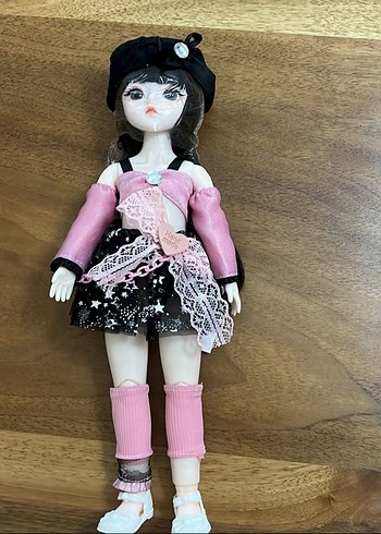  Beden Pembe ve siyah detaylı BJD doll oyuncak bebek