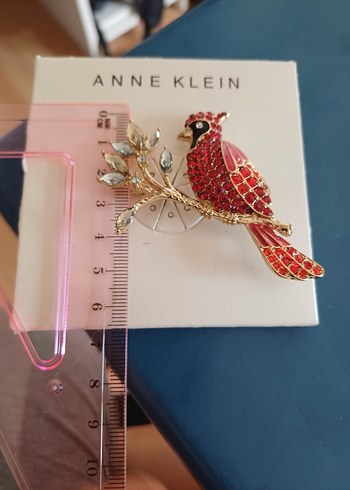 Anne Klein Renkli Taşlı Anne Klein Kuş Broş