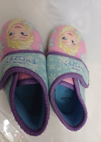 Kız Çocuk Mavi Frozen Sıcak Terlik - Görsel 2