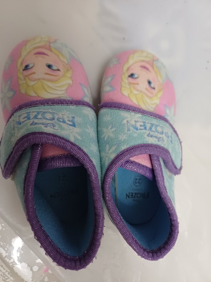 Kız Çocuk Mavi Frozen Sıcak Terlik - Görsel 2