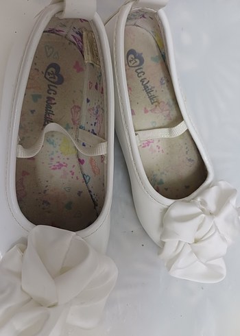 Beyaz Fırfırlı Kız Çocuk Babet - Görsel 2